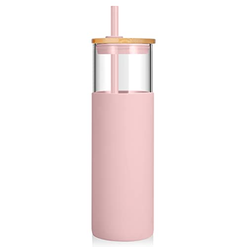 32 oz Glass Tumbler with Lids and Straws