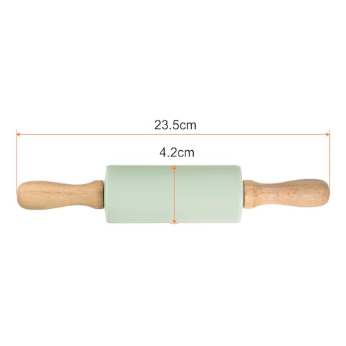 Silicone Rolling Pins for Baking 9 Inch Wooden Handle Non Stick Rolling Pin Small Roller Playdough Rolling Pins for Dough Pizza Pastry Fondant Kitchen