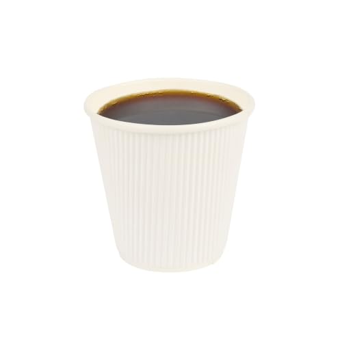 Ripple Wall Coffee Cups 500 Count 8 Ounce Insulated White Paper Cups