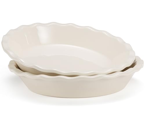 Pie Pan Ceramic Reusable Round Pie Dish (2 Count)