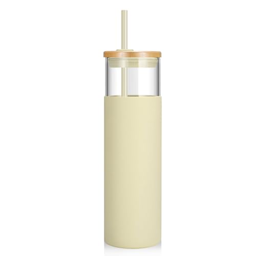 28 oz Glass Tumbler with Lids and Straws