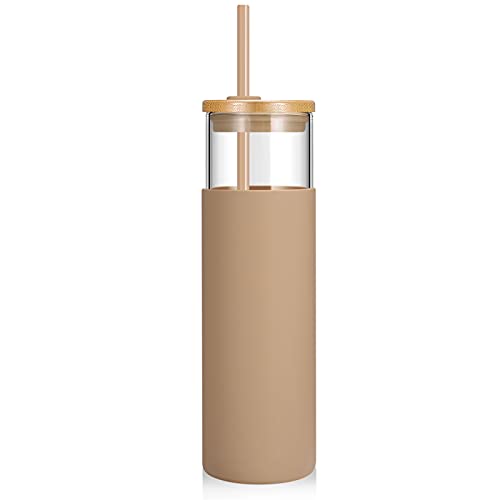 28 oz Glass Tumbler with Lids and Straws