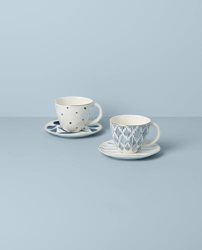 Blue Bay 4 Piece Teacup & Saucer Set (4 Count)