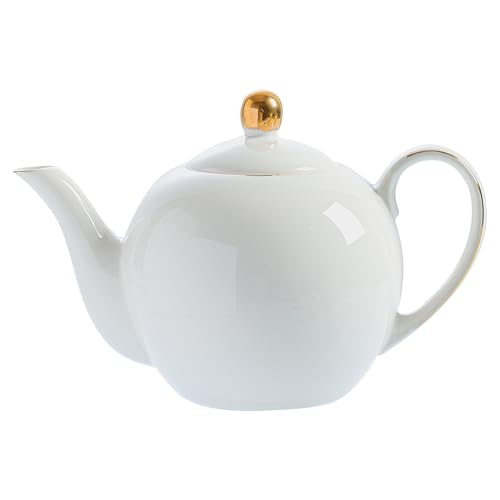30oz White Porcelain Teapot