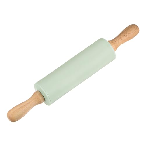 Silicone Rolling Pins for Baking 12 Inch Wooden Handle Non Stick Rolling Pin Small Roller Playdough Rolling Pins for Dough Pizza Pastry Fondant Kitchen