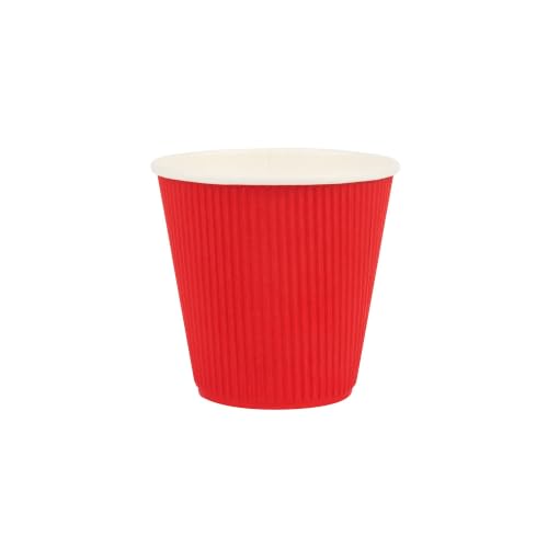 Ripple Wall Coffee Cups 500 Count 8 Ounce Insulated Red Paper Cups