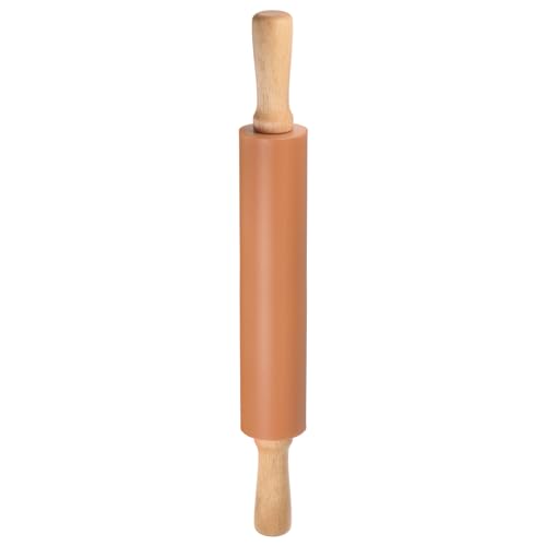 Silicone Rolling Pins for Baking 17 Inch Wooden Handle Non Stick Rolling Pin Small Roller Playdough Rolling Pins for Dough Pizza Pastry Fondant Kitchen