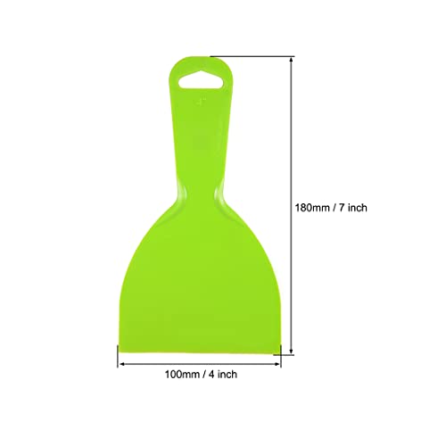 Putty Scraper 4" Plastic Flexible Putty Knives Green 2pcs (2 Count)