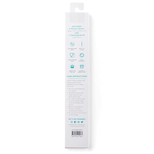 Reusable Straw Set with Cleaning Brush (6 Count)