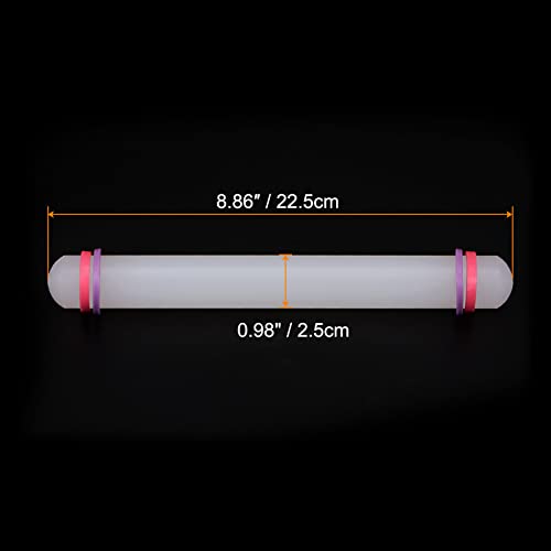 2pcs Fondant Rolling Pin 9 Inch x 0.98 Inch Adjustable Guide Rings Non (2 Count)