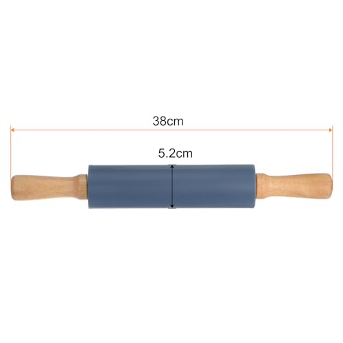 Silicone Rolling Pins for Baking 15 Inch Wooden Handle Non Stick Rolling Pin Small Roller Playdough Rolling Pins for Dough Pizza Pastry Fondant Kitchen