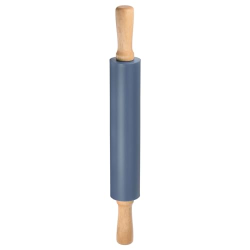 Silicone Rolling Pins for Baking 17 Inch Wooden Handle Non Stick Rolling Pin Small Roller Playdough Rolling Pins for Dough Pizza Pastry Fondant Kitchen
