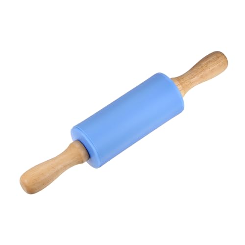 Silicone Rolling Pins for Baking 9 Inch Wooden Handle Non Stick Rolling Pin Small Roller Playdough Rolling Pins for Dough Pizza Pastry Fondant Kitchen