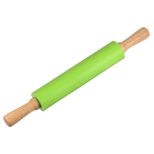 Silicone Rolling Pins for Baking 17 Inch Wooden Handle Non Stick Rolling Pin Small Roller Playdough Rolling Pins for Dough Pizza Pastry Fondant Kitchen