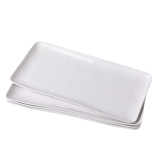 White Melamine Rectangular Serving Platter (4 Count)