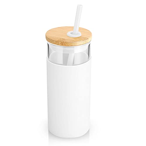 20 oz Glass Tumbler with Lids and Straws