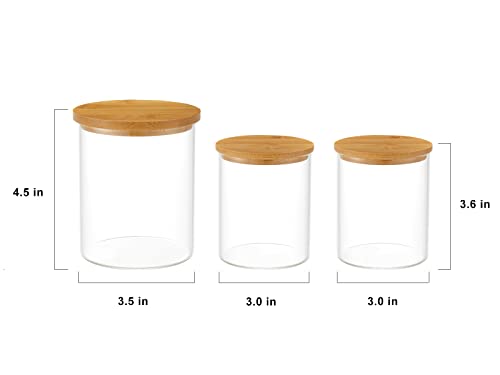 3 Pack Glass Qtip Holder Dispenser for Cotton Swab Ball (3 Count)
