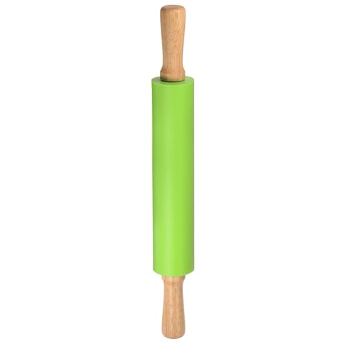 Silicone Rolling Pins for Baking 17 Inch Wooden Handle Non Stick Rolling Pin Small Roller Playdough Rolling Pins for Dough Pizza Pastry Fondant Kitchen