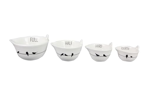 Bird Themed Ceramic Measuring Cups Set (4 Count)
