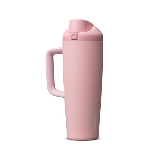 FreeSip Tumbler Stainless Steel Water Bottle 30 oz Rose Quartz