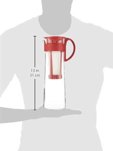 Heatproof glass cold brew coffee pitcher in red