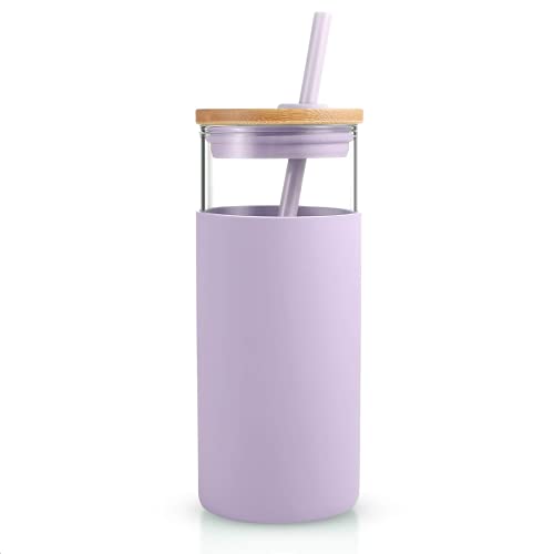 20 oz Glass Tumbler with Lids and Straws