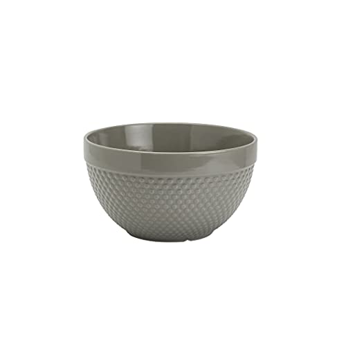 Tabletops Gallery Hobnail Style 4 Piece Timeless Grey Stoneware Nesting Mixing Bowl Set for Baking and Cooking