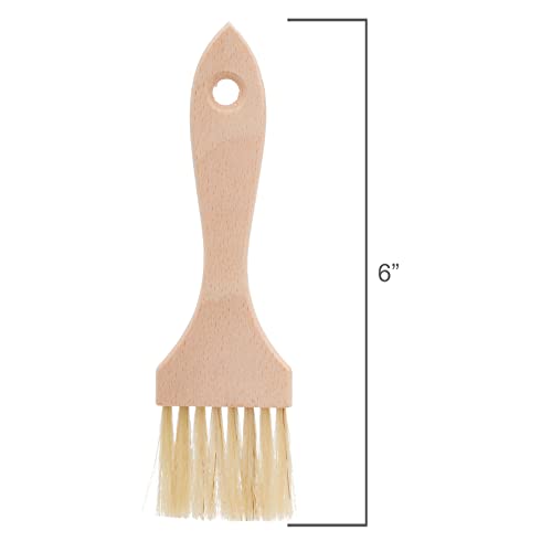 Natural Horsehair Flat Pastry Brush with Untreated Beechwood Handle