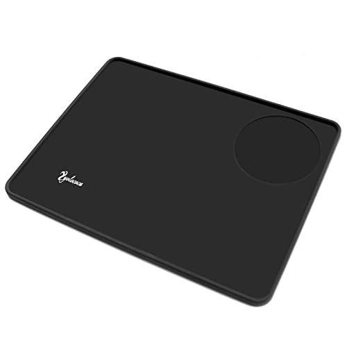 Coffee Tamper Mat Food Grade Silicone Rubber Espresso Mat 8 Inch X 6 Inch Black