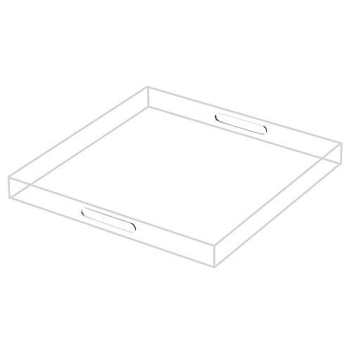 Clear Sturdy Acrylic Serving Tray with Handles