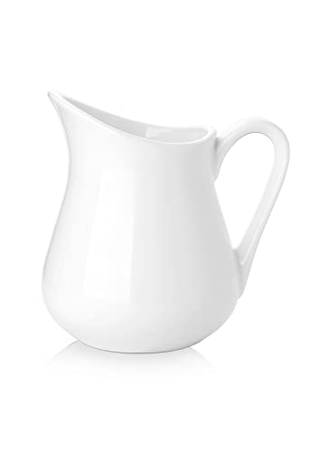 8 Oz Classic White Fine Porcelain Creamer with Handle