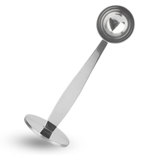 2-Inch-1 Coffee Scoops, 304 Stainless Steel Tablespoon Measure Spoon with Pressed Bottom for Coffee Bean Press Coffee Grinding Pressing（Silver15 ml）