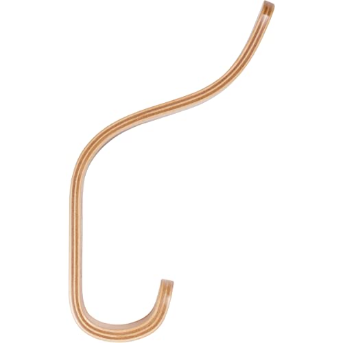 Plywood Wall Hooks Set of 4 Wood Coat Rack Hanging Clothes Hats Robes Towels (4 Count)