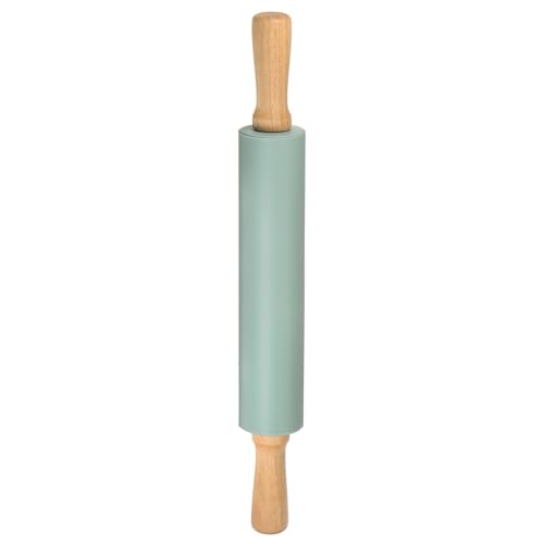 Silicone Rolling Pins for Baking 17 Inch Wooden Handle Non Stick Rolling Pin Small Roller Playdough Rolling Pins for Dough Pizza Pastry Fondant Kitchen