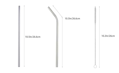 10 Pcs Stainless Steel Straws