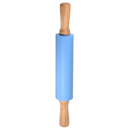 Silicone Rolling Pins for Baking 15 Inch Wooden Handle Non Stick Rolling Pin Small Roller Playdough Rolling Pins for Dough Pizza Pastry Fondant Kitchen