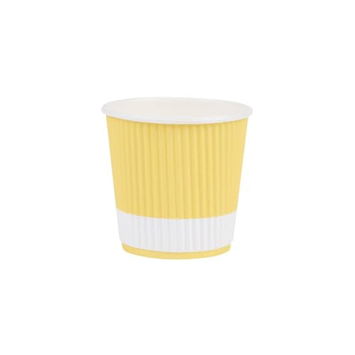 Ripple Wall Coffee Cups 500 Count 4 Ounce Insulated Light Yellow Paper Cups