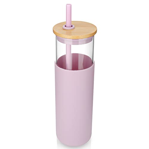 32 oz Glass Tumbler with Lids and Straws