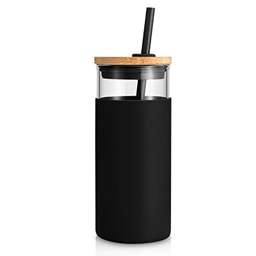 20 oz Glass Tumbler with Lids and Straws