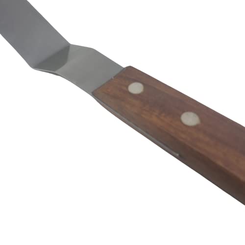 Offset Stainless Steel Spatula Set with Wood Handles and Storage
