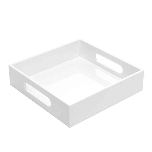 White Sturdy Acrylic Tray with Handles