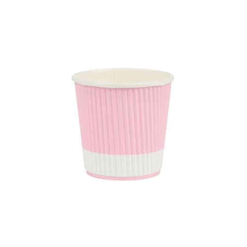 Ripple Wall Coffee Cups 25 Count 4 Ounce Insulated Light Pink Paper Cups