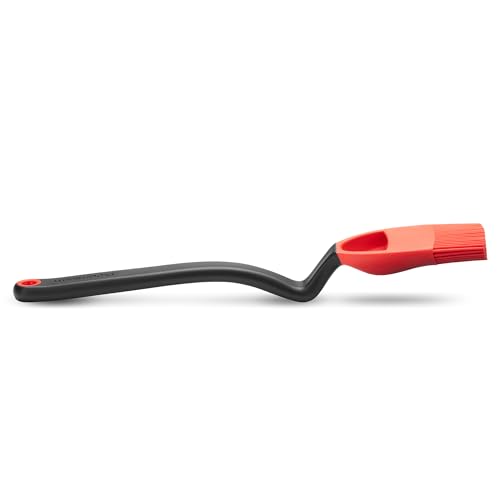 Brizzle 3-In-1 Flexible Silicone Sit-Up Basting, Drizzle, Scooping Brush with In-Built Sauce Resevoir - Red