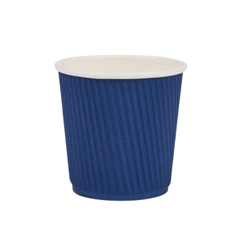 Ripple Wall Coffee Cups 500 Count 4 Ounce Insulated Midnight Blue Paper Cups
