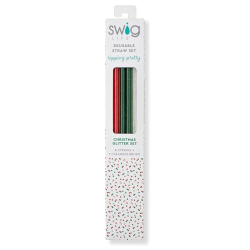 Pack of 6 Reusable Plastic Straws with Cleaning Brush (6 Count)