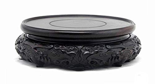 Oriental Luxury Round Elm Solid Wood Vase Display Stands Pedestal Base