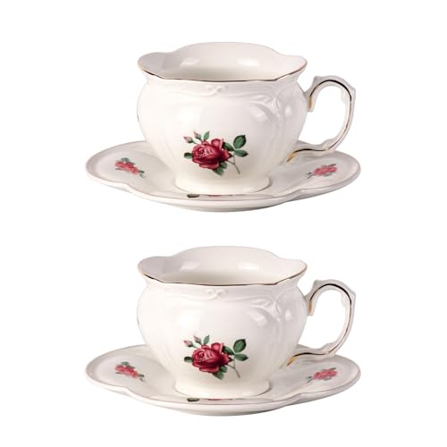 Tea Cups and Saucers Set of 2 (2 Count)