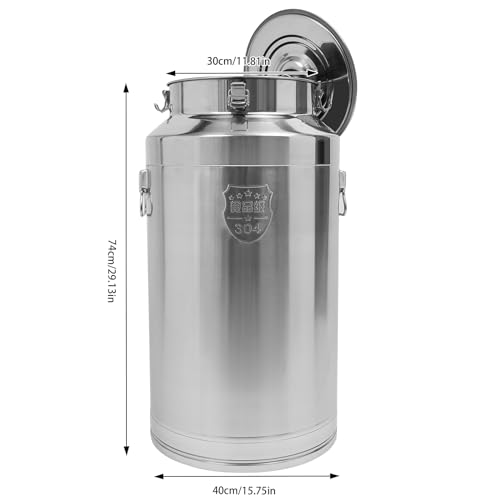 Stainless Steel Milk Bucket with Sealing Lid and Carry Handle