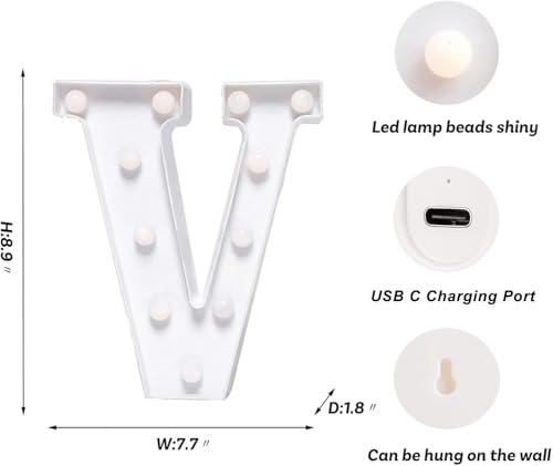 Rechargeable LED Letter Lights Sign Marquee Light Up Letters Sign for Night Light Wedding