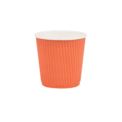 Ripple Wall Coffee Cups 500 Count 4 Ounce Insulated Tangerine Orange Paper Cups